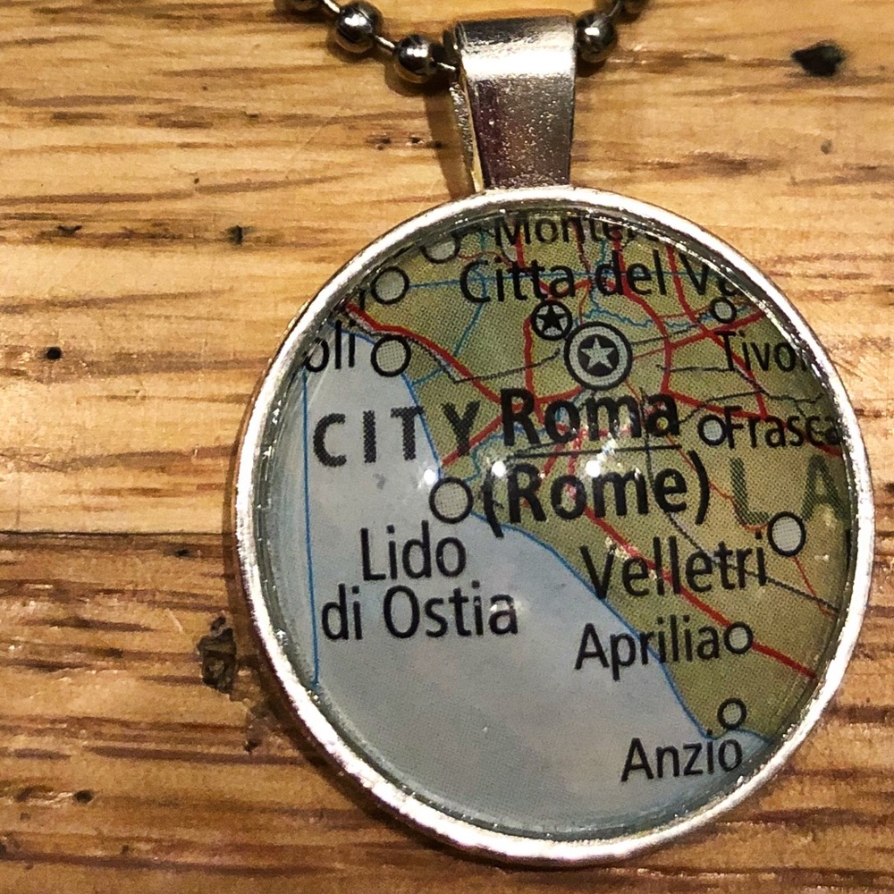 Rome Map Pendant Necklace